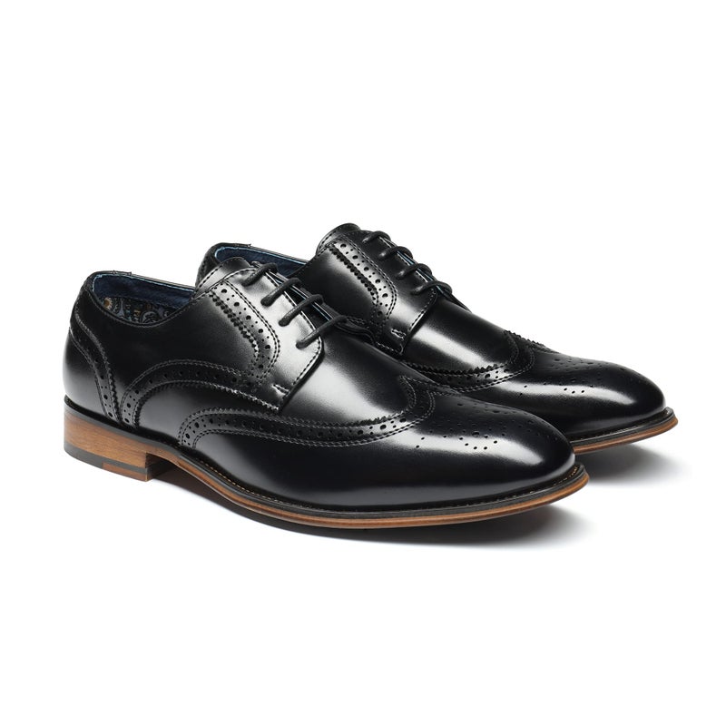 Bruno Marc Men's Lace Up Soft Cap-Toe Formal Dress Shoes,Size 12,Black-Wingtip,Louis_2 - Image 3